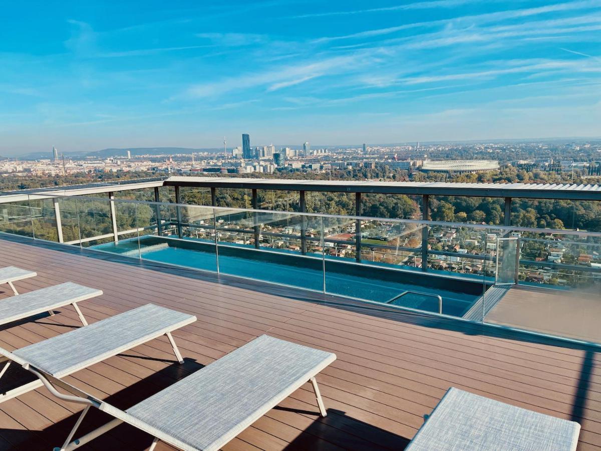 TrIIIple Level 20 - Sonnenwohnen Apartment mit Parkplatz und fantastischem Ausblick Wien Exterior foto